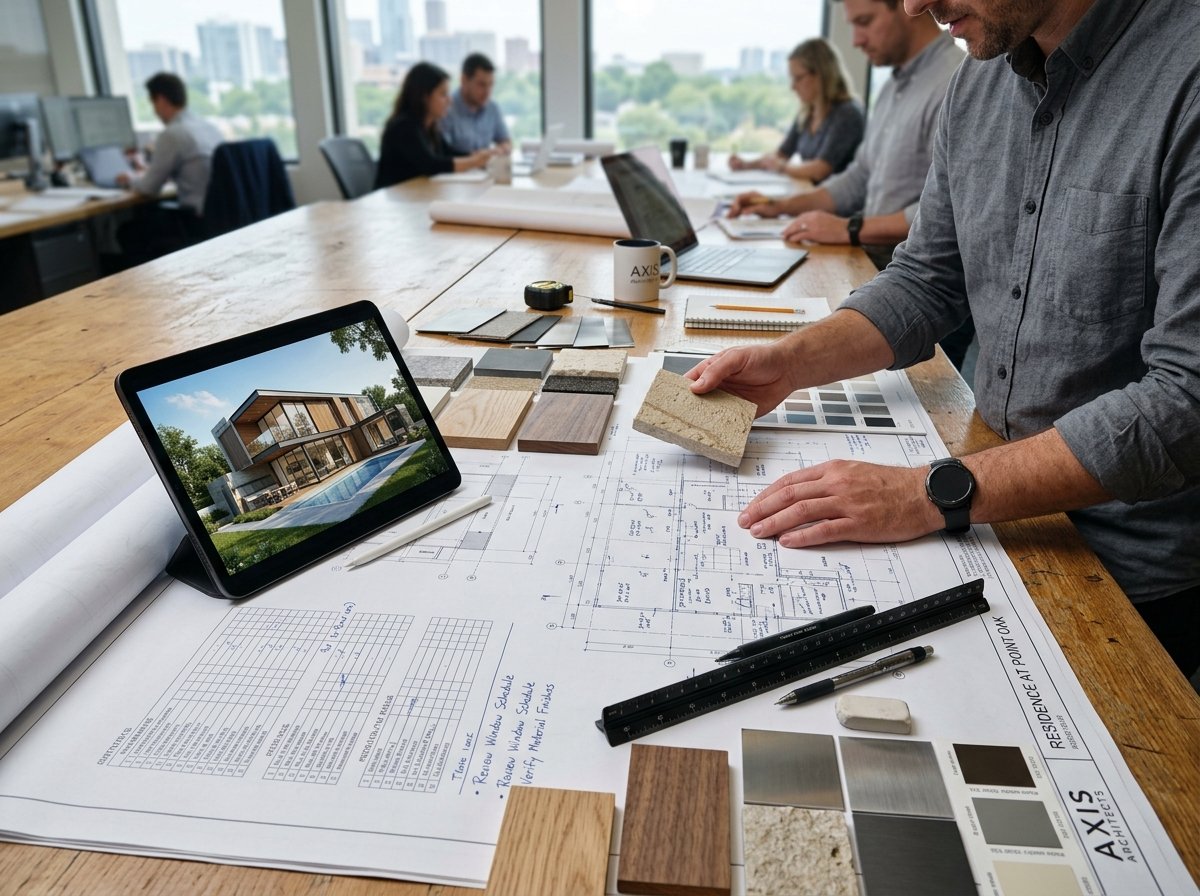 Architectural Blueprint and Villa Model Planning
