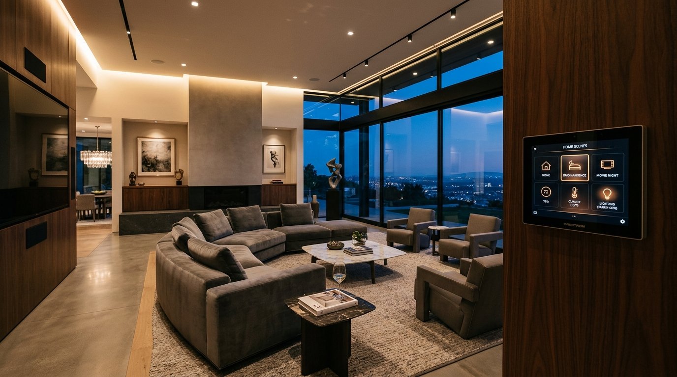 Luxury Villa Interior Smart Home Automation Touchscreen Control